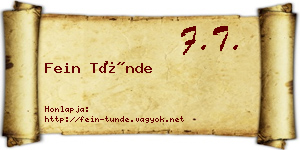 Fein Tünde névjegykártya